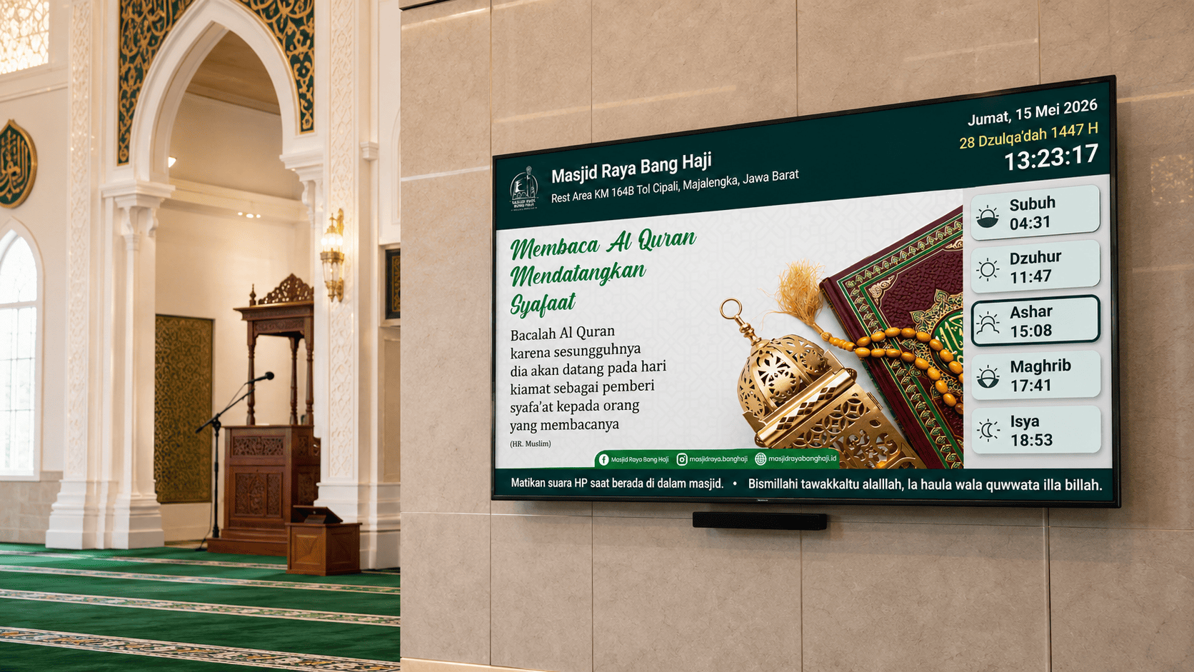Tampilan display SAJDA