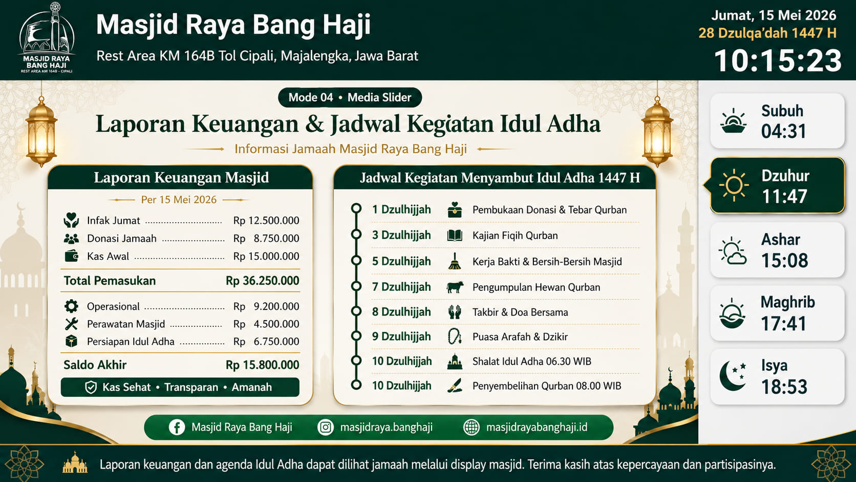 Tampilan Media Slider SAJDA